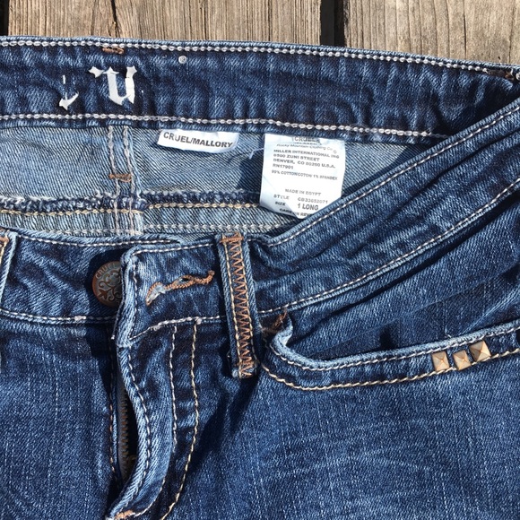 Cruel Girl Distressed Blue Flare Jeans - Picture 2 of 8